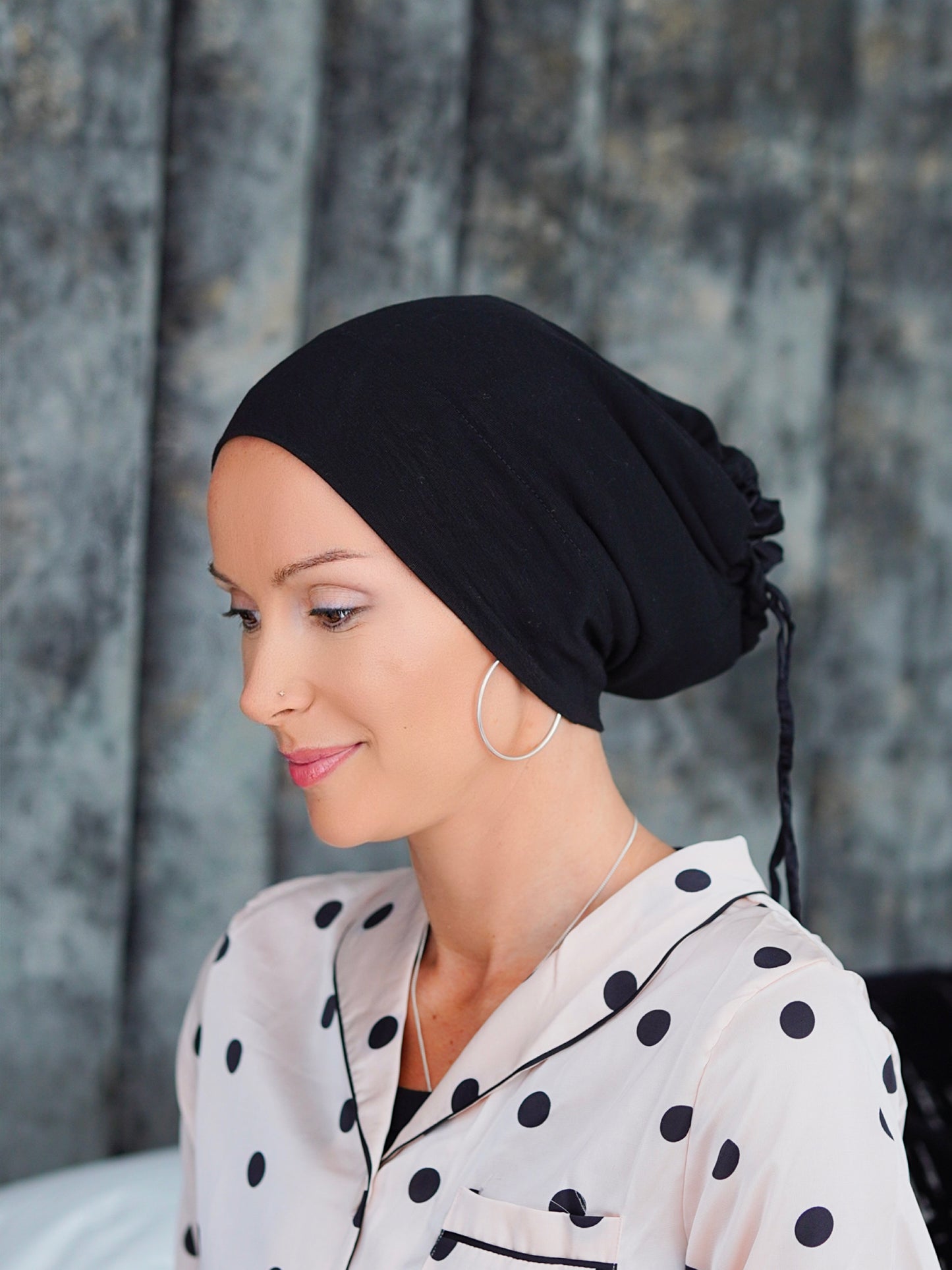 Silk Sleeping Cap Black